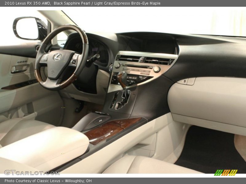 Black Sapphire Pearl / Light Gray/Espresso Birds-Eye Maple 2010 Lexus RX 350 AWD
