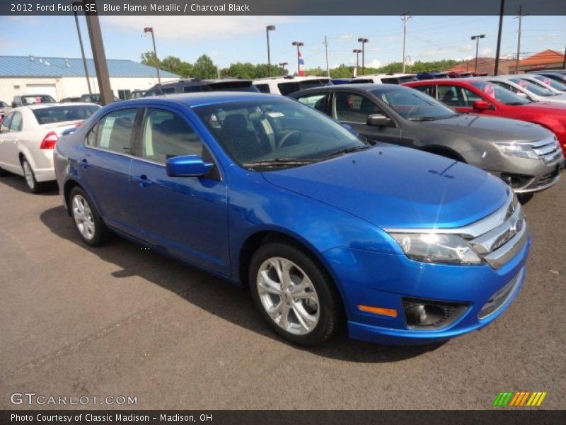 Blue Flame Metallic / Charcoal Black 2012 Ford Fusion SE