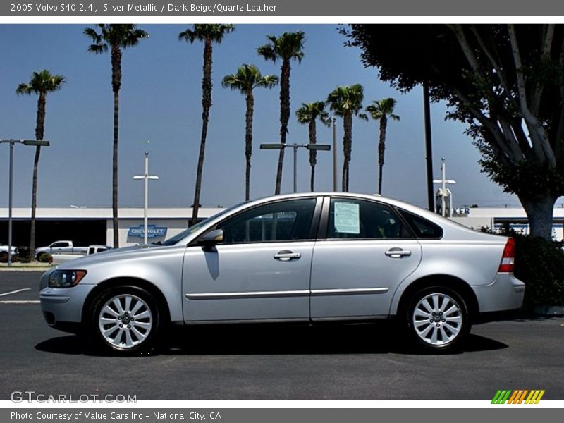 Silver Metallic / Dark Beige/Quartz Leather 2005 Volvo S40 2.4i