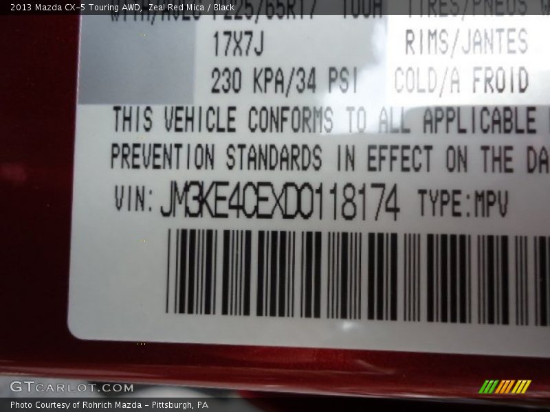 Zeal Red Mica / Black 2013 Mazda CX-5 Touring AWD