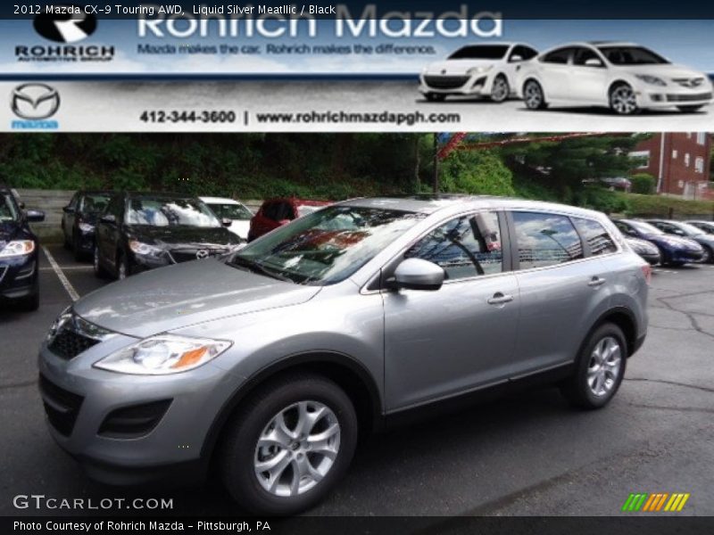 Liquid Silver Meatllic / Black 2012 Mazda CX-9 Touring AWD