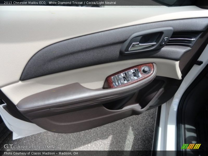 White Diamond Tricoat / Cocoa/Light Neutral 2013 Chevrolet Malibu ECO