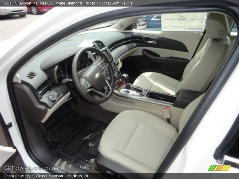 White Diamond Tricoat / Cocoa/Light Neutral 2013 Chevrolet Malibu ECO