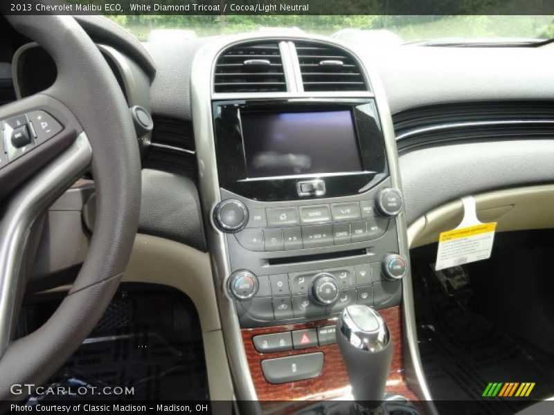 White Diamond Tricoat / Cocoa/Light Neutral 2013 Chevrolet Malibu ECO