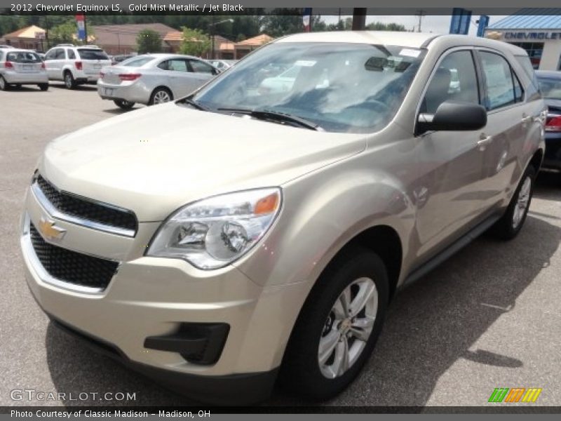 Gold Mist Metallic / Jet Black 2012 Chevrolet Equinox LS