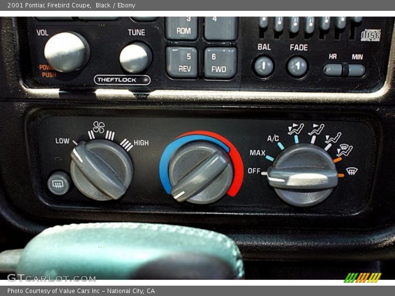 Controls of 2001 Firebird Coupe