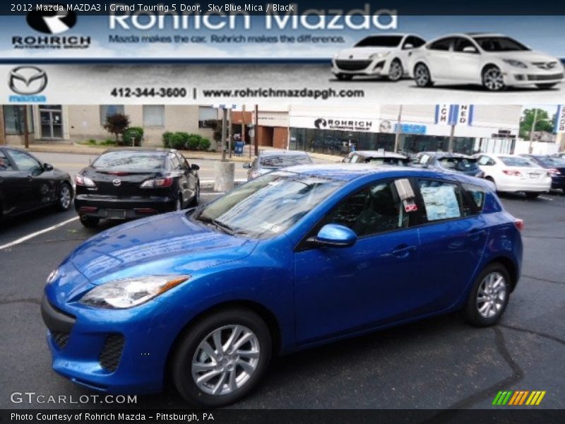 Sky Blue Mica / Black 2012 Mazda MAZDA3 i Grand Touring 5 Door