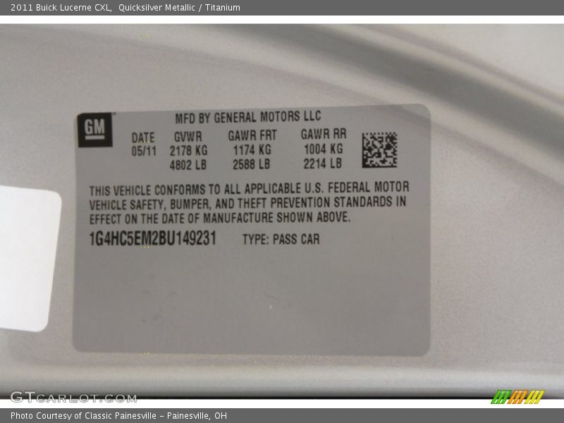Quicksilver Metallic / Titanium 2011 Buick Lucerne CXL