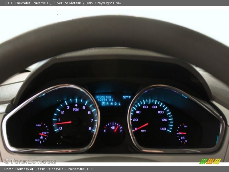Silver Ice Metallic / Dark Gray/Light Gray 2010 Chevrolet Traverse LS