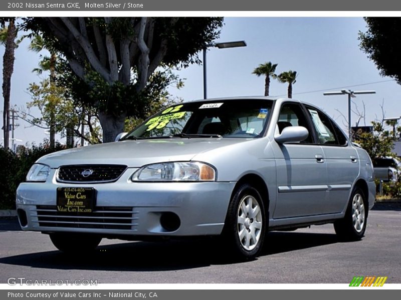 Molten Silver / Stone 2002 Nissan Sentra GXE