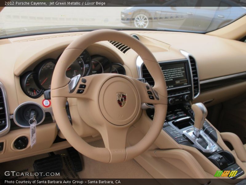 Jet Green Metallic / Luxor Beige 2012 Porsche Cayenne