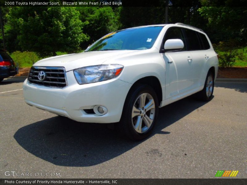 Blizzard White Pearl / Sand Beige 2008 Toyota Highlander Sport