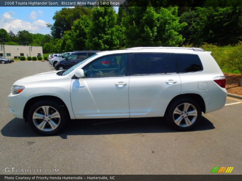 Blizzard White Pearl / Sand Beige 2008 Toyota Highlander Sport