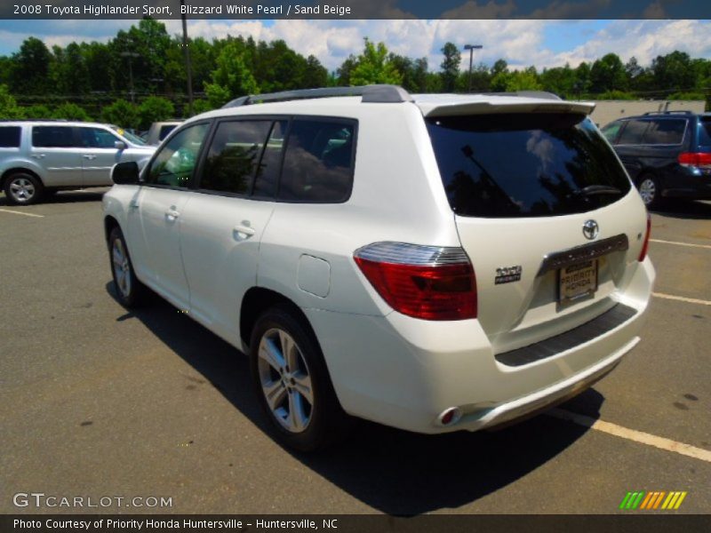 Blizzard White Pearl / Sand Beige 2008 Toyota Highlander Sport