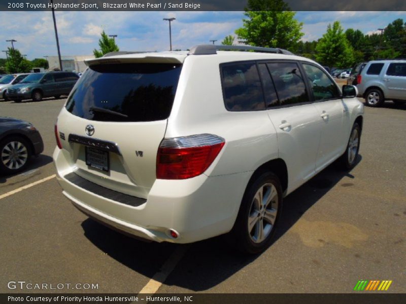 Blizzard White Pearl / Sand Beige 2008 Toyota Highlander Sport