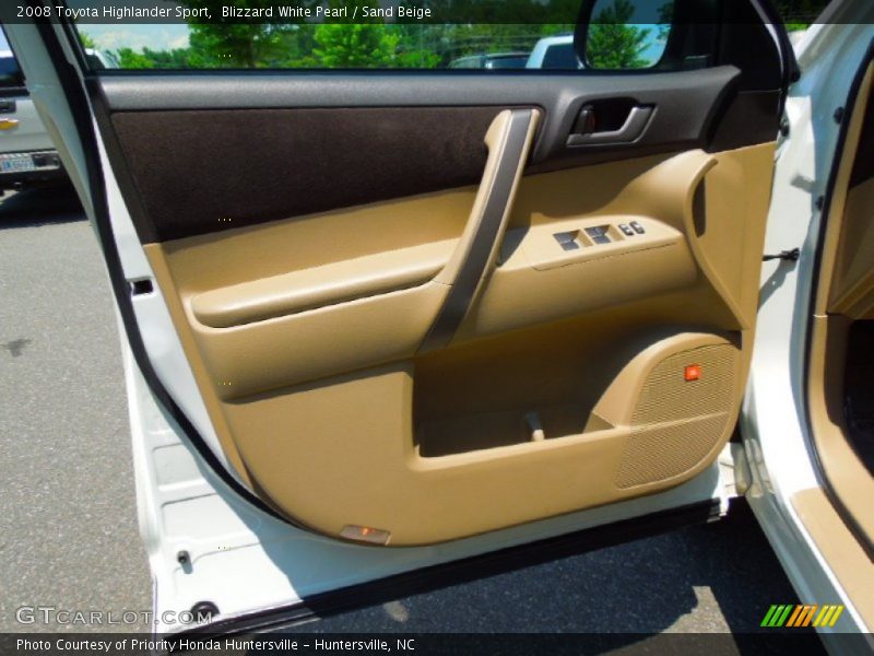 Blizzard White Pearl / Sand Beige 2008 Toyota Highlander Sport