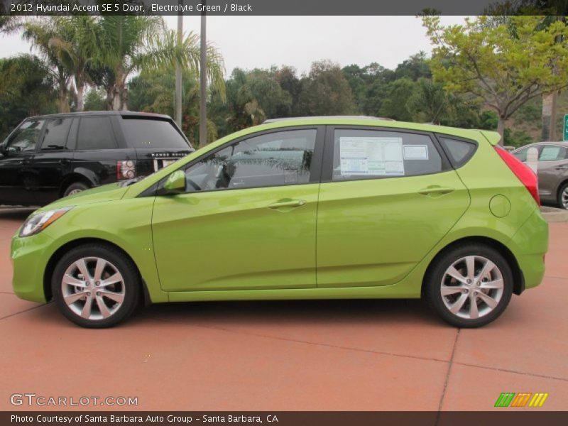 Electrolyte Green / Black 2012 Hyundai Accent SE 5 Door