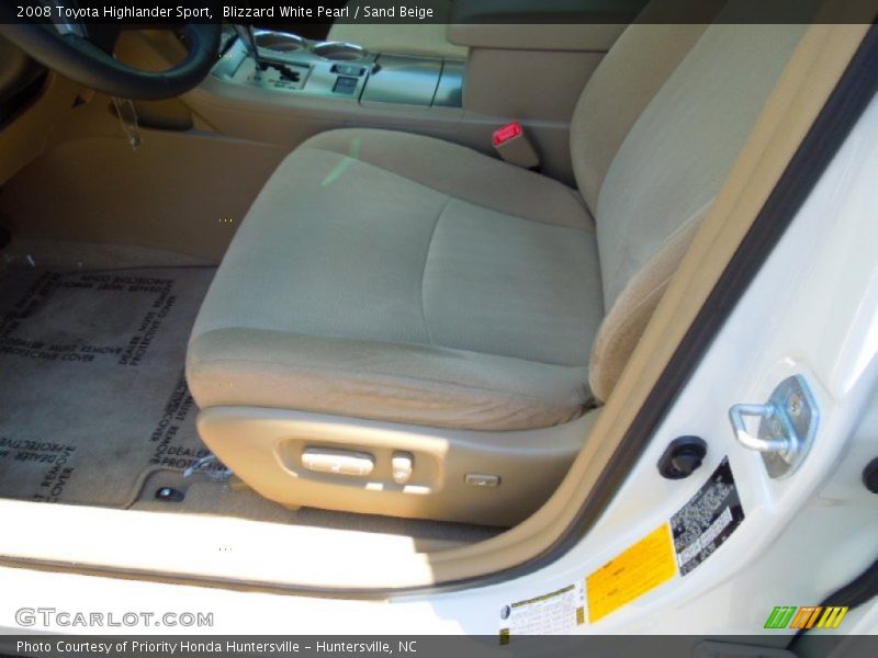 Blizzard White Pearl / Sand Beige 2008 Toyota Highlander Sport