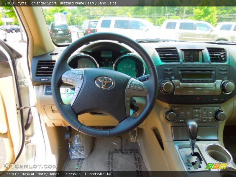 Blizzard White Pearl / Sand Beige 2008 Toyota Highlander Sport