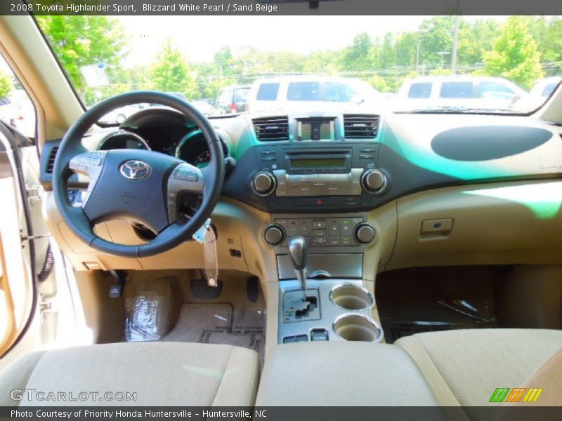Blizzard White Pearl / Sand Beige 2008 Toyota Highlander Sport
