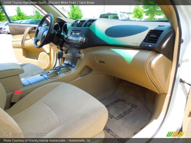 Blizzard White Pearl / Sand Beige 2008 Toyota Highlander Sport