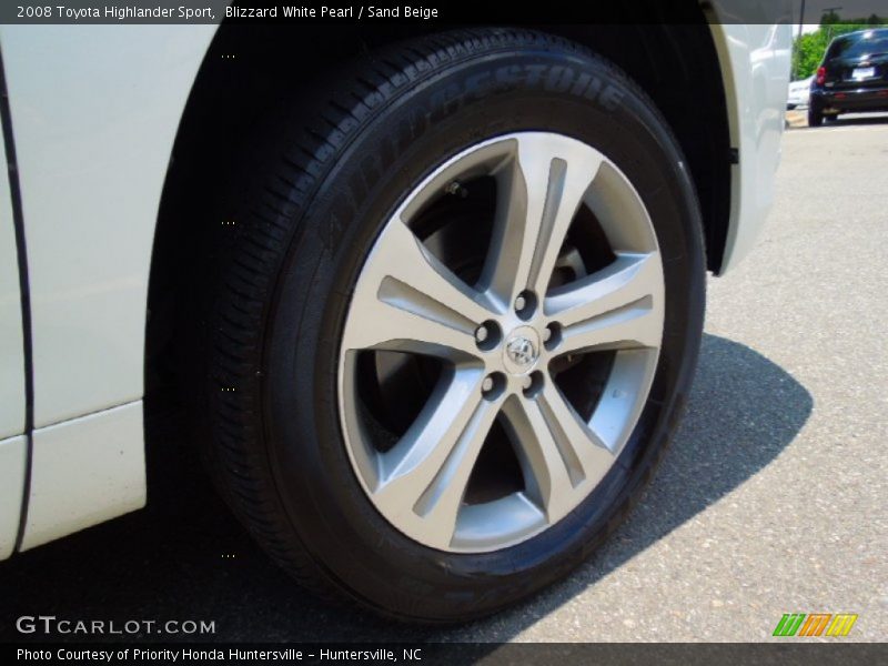 Blizzard White Pearl / Sand Beige 2008 Toyota Highlander Sport