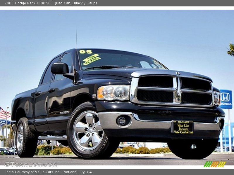 Black / Taupe 2005 Dodge Ram 1500 SLT Quad Cab