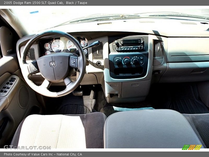 Black / Taupe 2005 Dodge Ram 1500 SLT Quad Cab