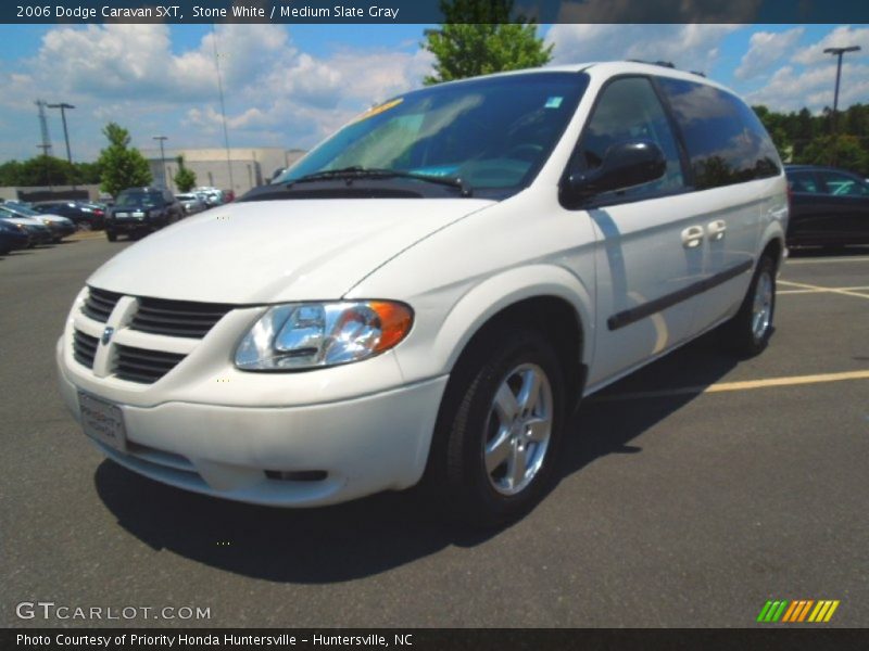Stone White / Medium Slate Gray 2006 Dodge Caravan SXT