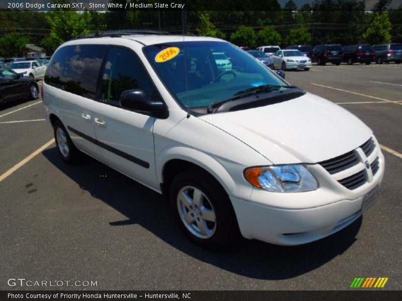 Stone White / Medium Slate Gray 2006 Dodge Caravan SXT