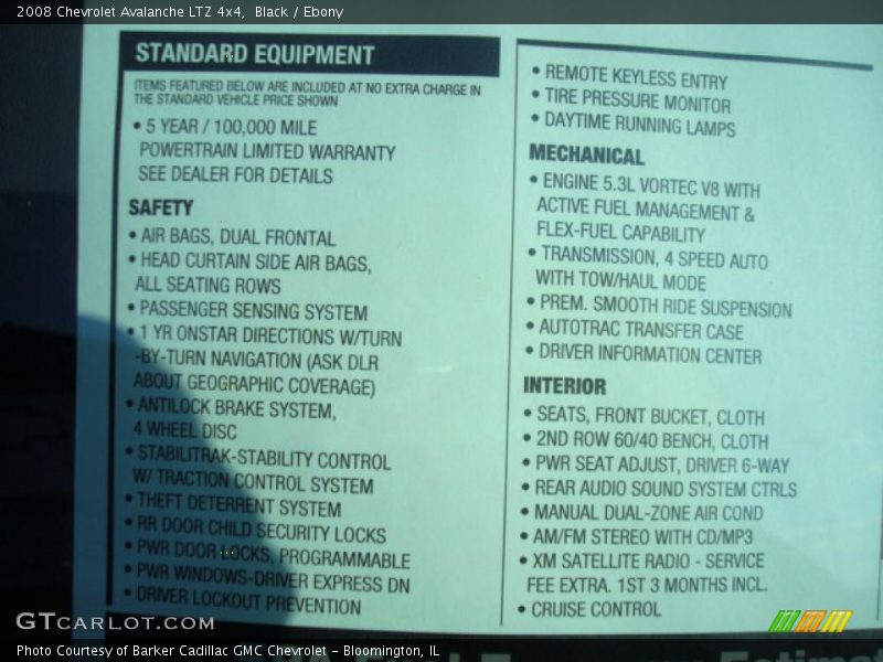 Black / Ebony 2008 Chevrolet Avalanche LTZ 4x4