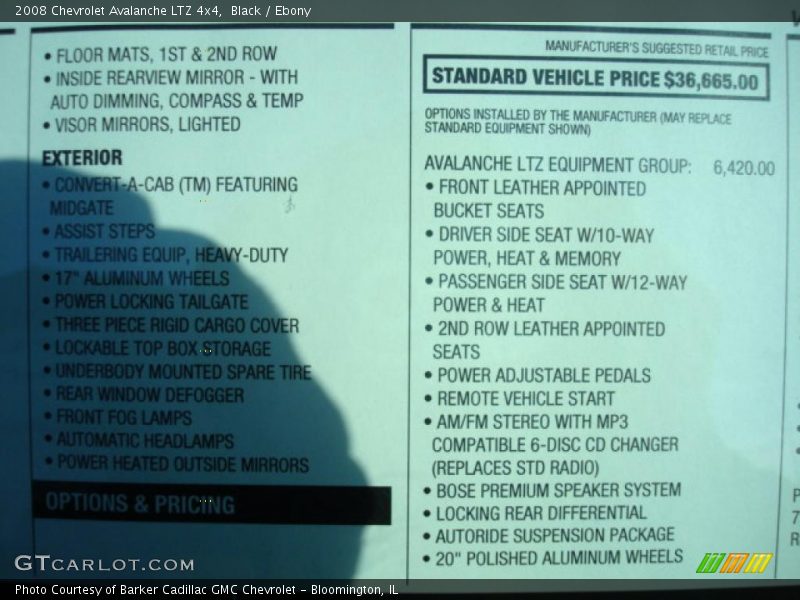 Black / Ebony 2008 Chevrolet Avalanche LTZ 4x4