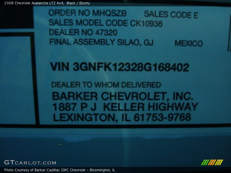 Black / Ebony 2008 Chevrolet Avalanche LTZ 4x4