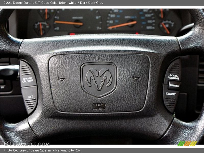 Bright White / Dark Slate Gray 2001 Dodge Dakota SLT Quad Cab