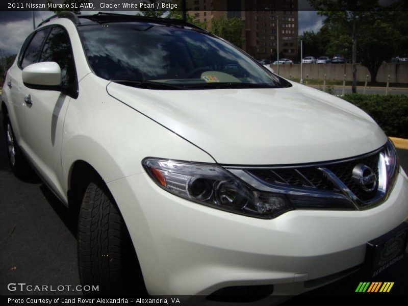 Glacier White Pearl / Beige 2011 Nissan Murano SL AWD