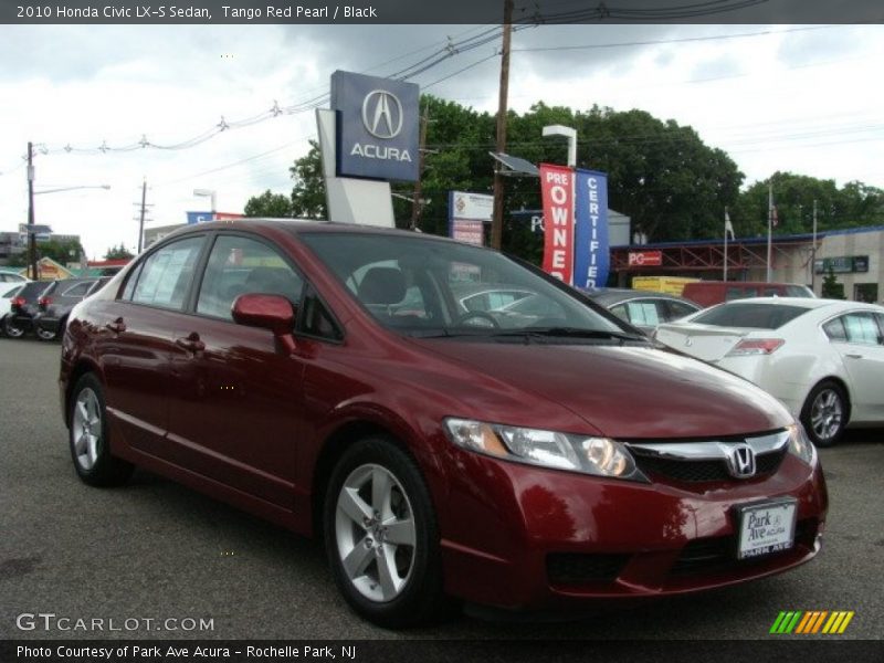 Tango Red Pearl / Black 2010 Honda Civic LX-S Sedan