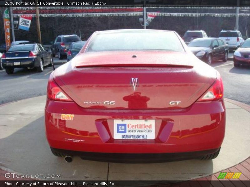 Crimson Red / Ebony 2006 Pontiac G6 GT Convertible