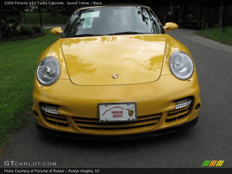 Speed Yellow / Black 2009 Porsche 911 Turbo Cabriolet