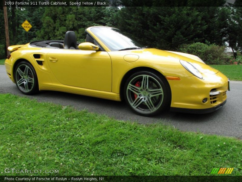 Speed Yellow / Black 2009 Porsche 911 Turbo Cabriolet