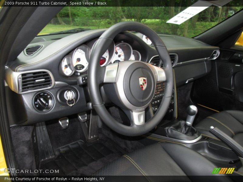 Speed Yellow / Black 2009 Porsche 911 Turbo Cabriolet