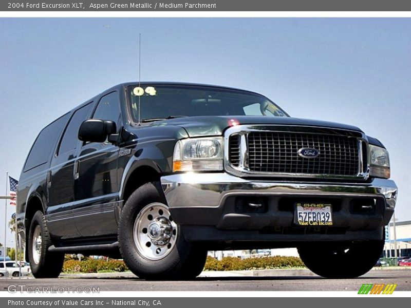 Aspen Green Metallic / Medium Parchment 2004 Ford Excursion XLT
