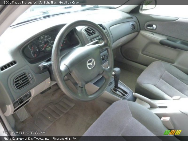 Sunlight Silver Metallic / Gray 2001 Mazda Protege LX