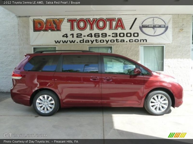 Salsa Red Pearl / Bisque 2012 Toyota Sienna LE AWD