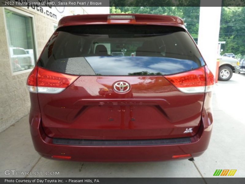 Salsa Red Pearl / Bisque 2012 Toyota Sienna LE AWD