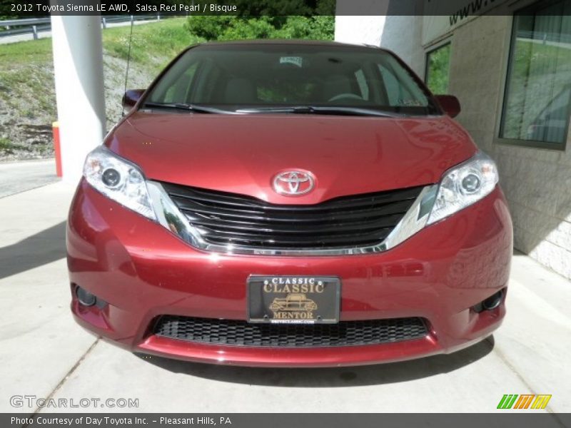 Salsa Red Pearl / Bisque 2012 Toyota Sienna LE AWD