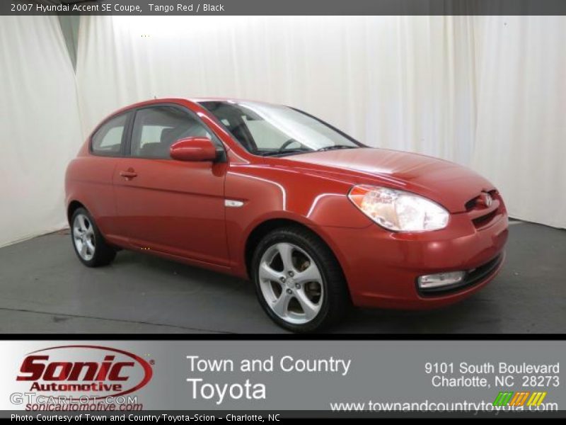 Tango Red / Black 2007 Hyundai Accent SE Coupe