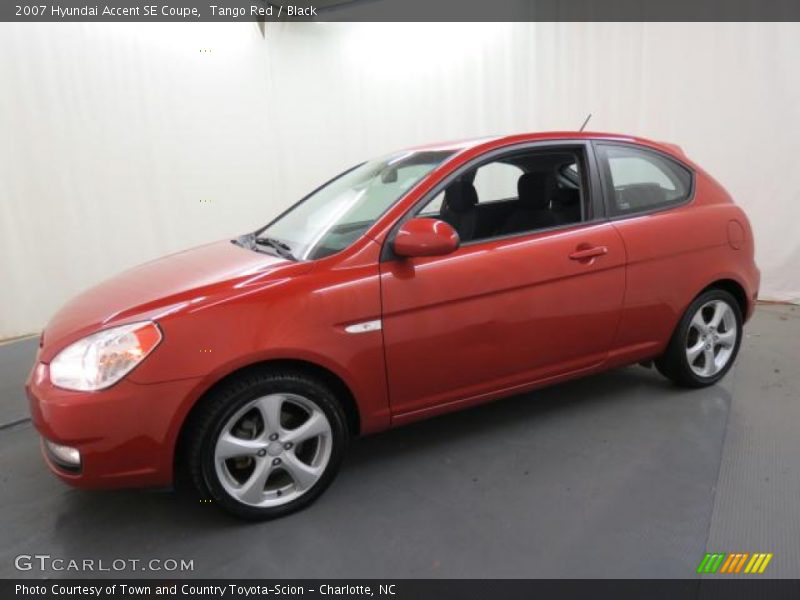 Tango Red / Black 2007 Hyundai Accent SE Coupe