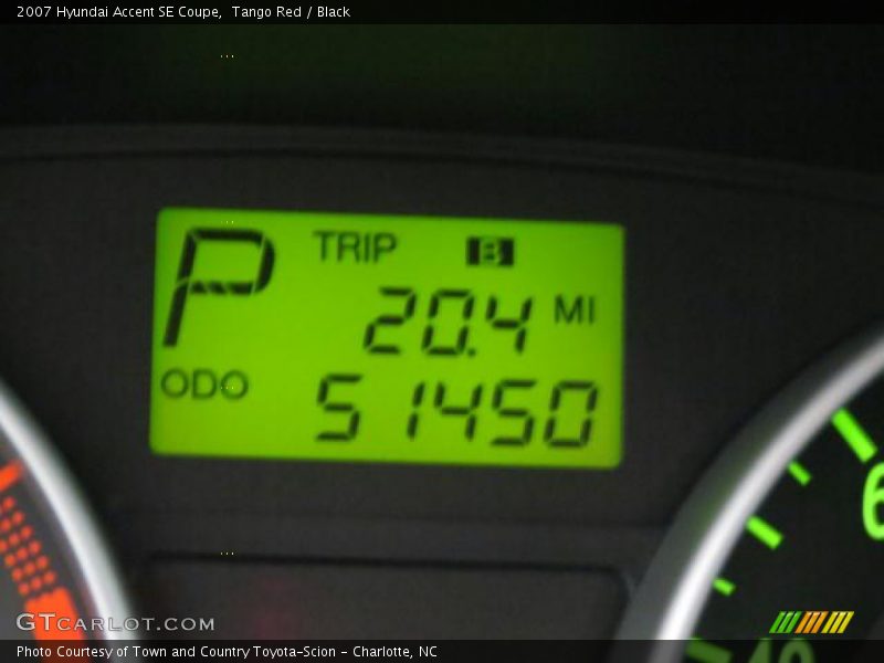 Tango Red / Black 2007 Hyundai Accent SE Coupe