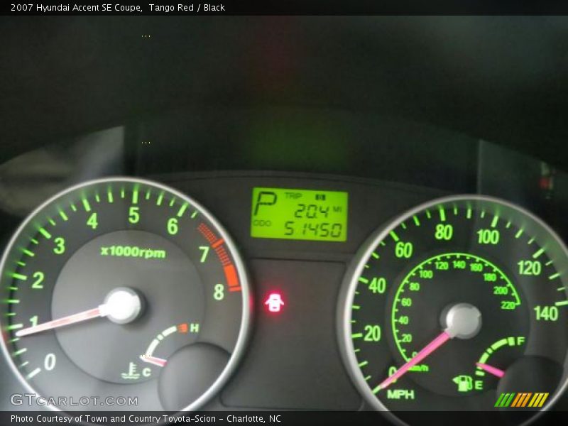 Tango Red / Black 2007 Hyundai Accent SE Coupe
