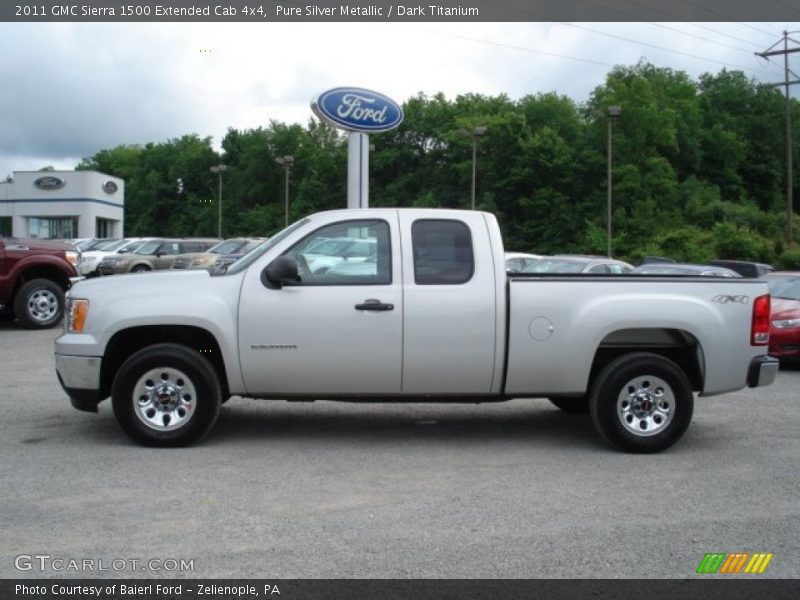 Pure Silver Metallic / Dark Titanium 2011 GMC Sierra 1500 Extended Cab 4x4